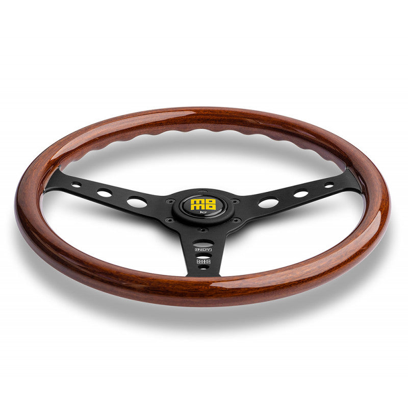 MOMO HERITAGE INDY WOOD BLACK SPOKES STEERING WHEELS– miki