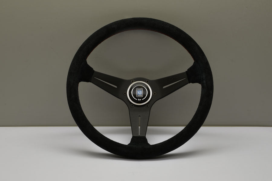 パーツ Nardi Deep Corn 35 Suede / black spokes NARDI DEEP CORN 350MM BLACK SUEDE / BLACK SPOKES– miki-motorsports